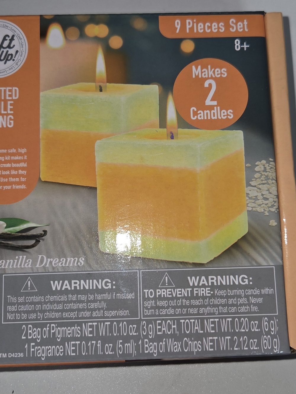 Vanilla Dreams Candle Making Kit by - Orange and Light Green